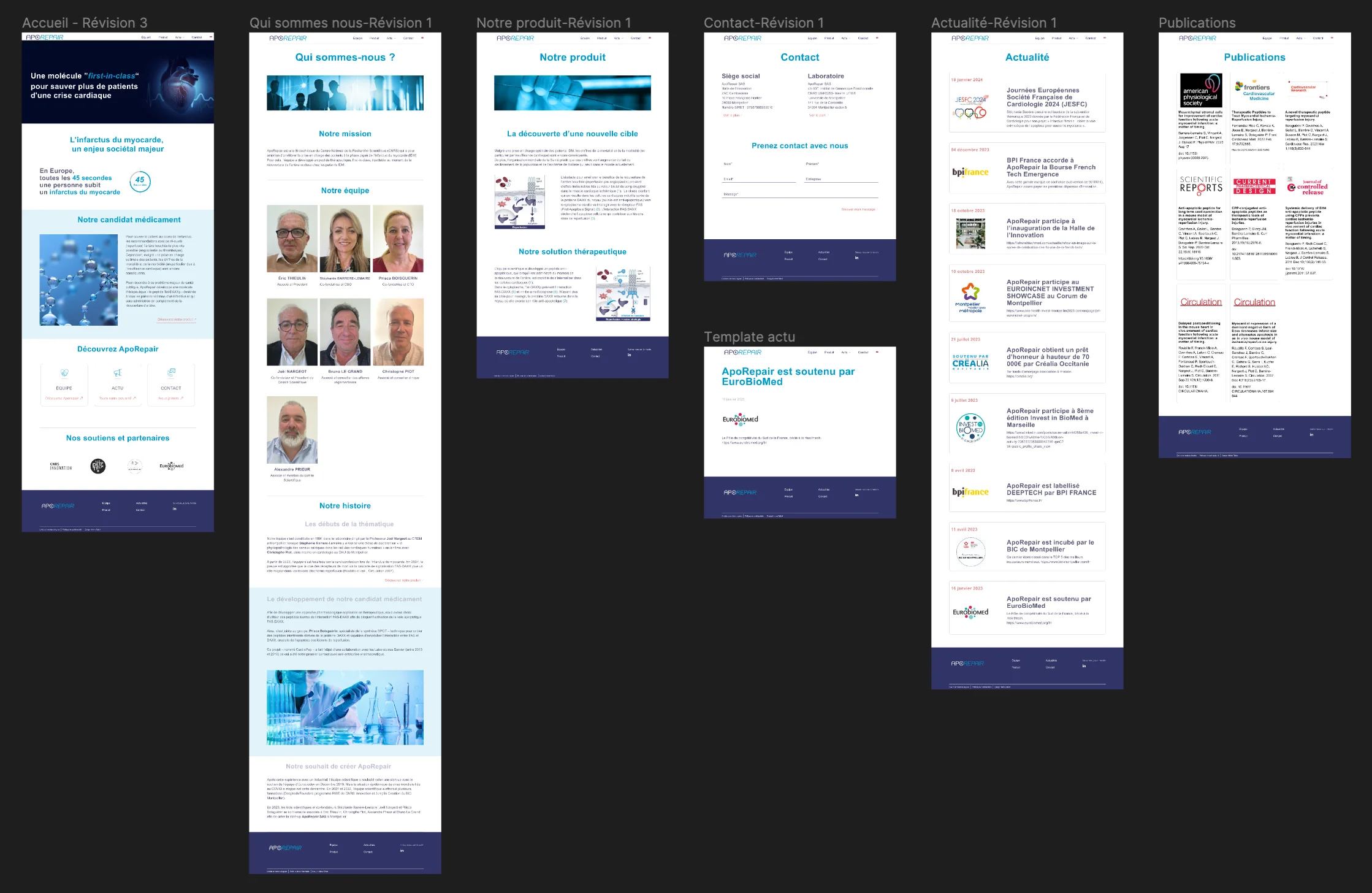 Maquette apoRepair Maquette du site Aporepair